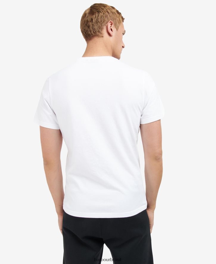 roupas Barbour camiseta com estampa de cubo branco clássico homens NH4442854
