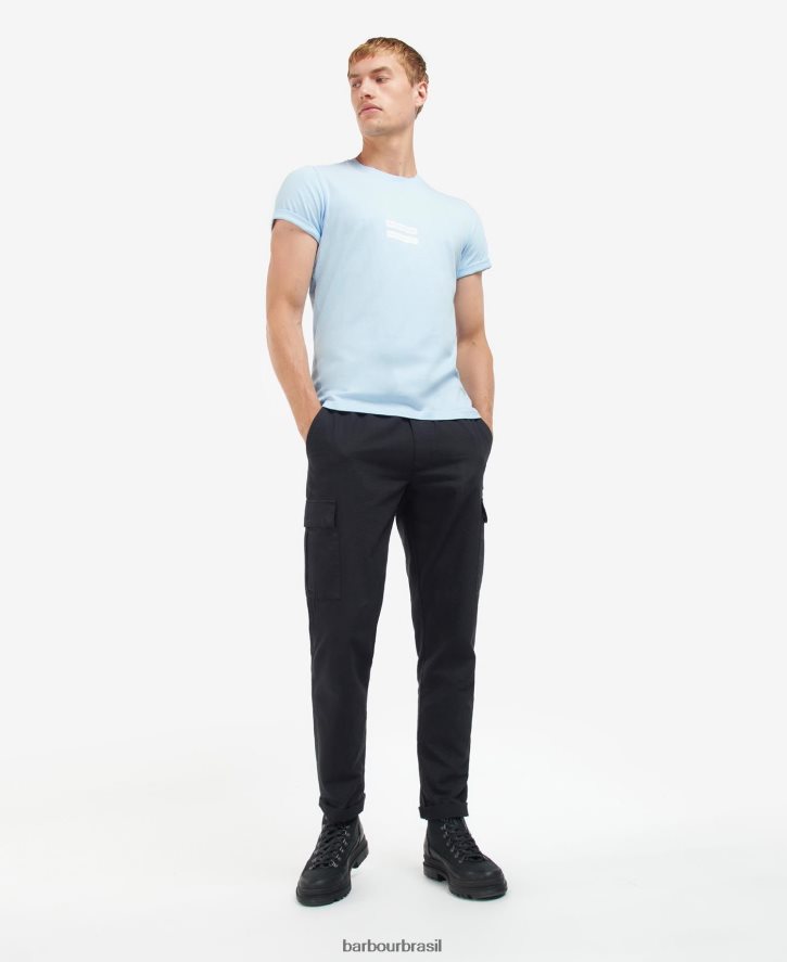 roupas Barbour camiseta com estampa de cubo branco clássico homens NH4442936