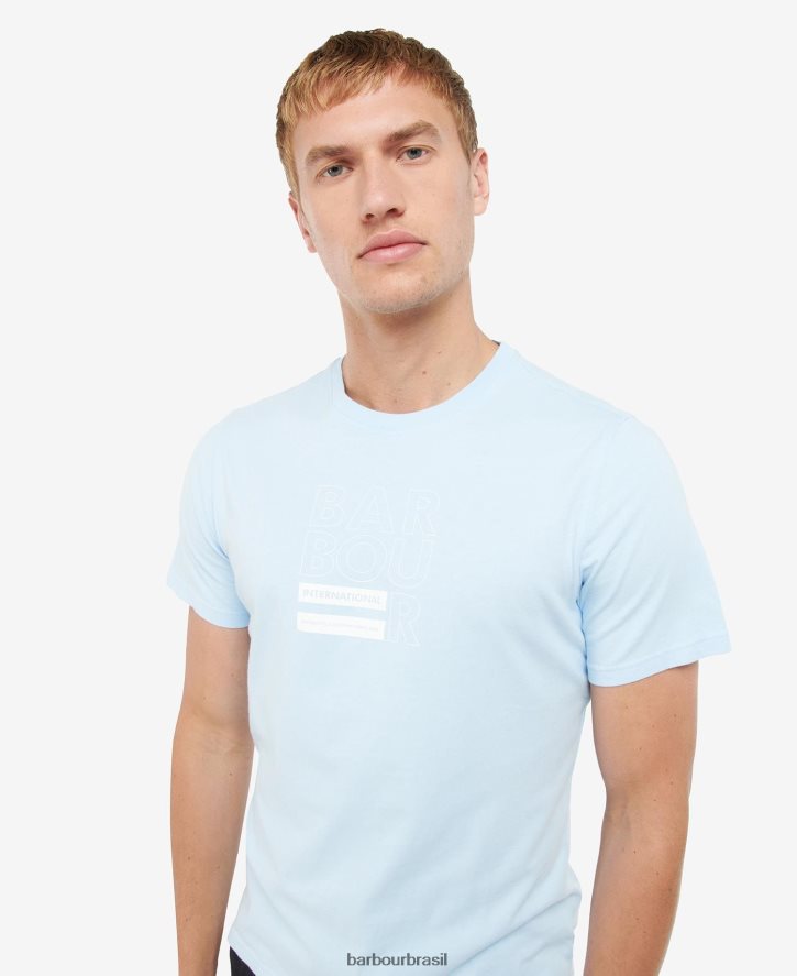 roupas Barbour camiseta com estampa de cubo branco clássico homens NH4442936