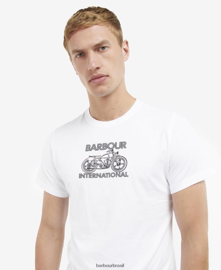 roupas Barbour camiseta com estampa gráfica de lentes musgo leve homens NH4442808