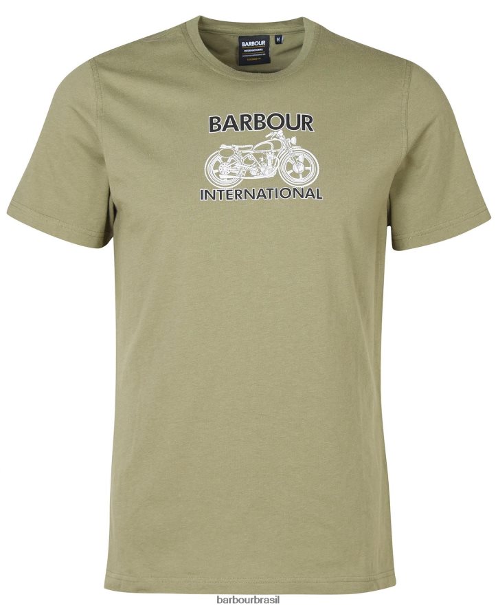 roupas Barbour camiseta com estampa gráfica de lentes musgo leve homens NH4442905