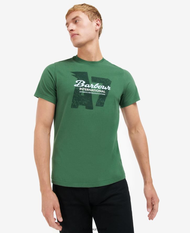 roupas Barbour camiseta com estampa gráfica vantage corrida verde homens NH4442824