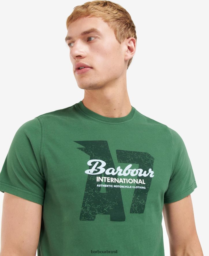 roupas Barbour camiseta com estampa gráfica vantage corrida verde homens NH4442824