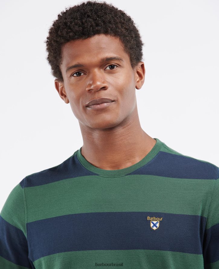 roupas Barbour camiseta com listras cornell sicômoro homens NH4442906