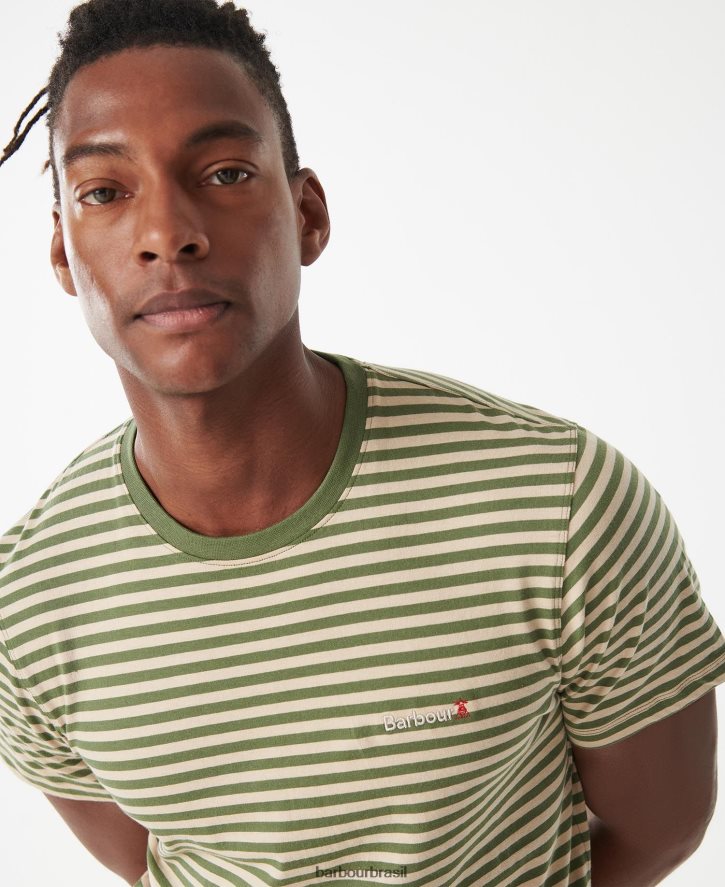 roupas Barbour camiseta com listras laranja desbotado homens NH4442746