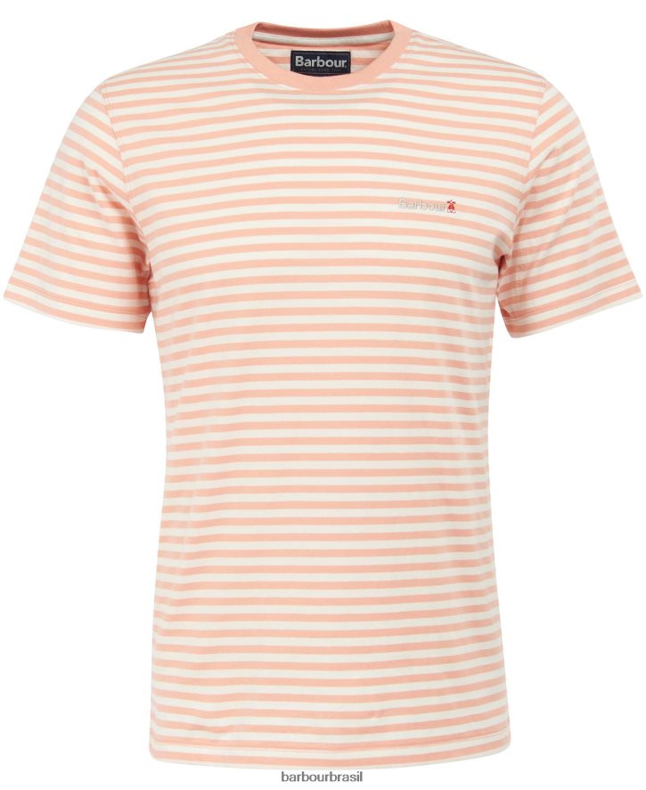 roupas Barbour camiseta com listras laranja desbotado homens NH4442957