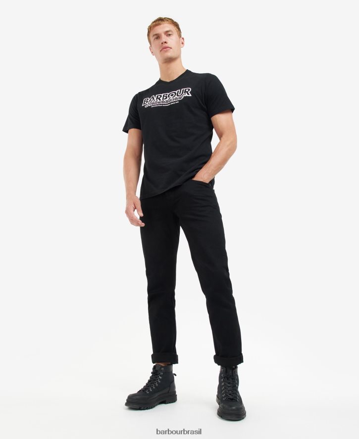 roupas Barbour camiseta com logo Rowley sussurro branco homens NH4442867