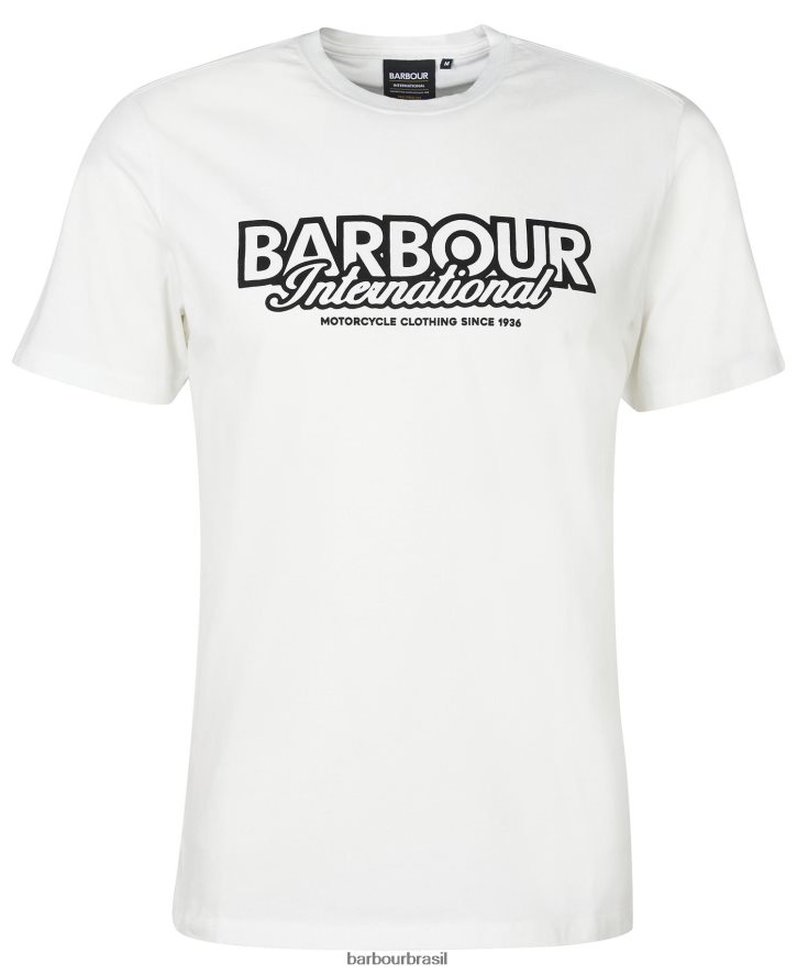 roupas Barbour camiseta com logo Rowley sussurro branco homens NH4442932