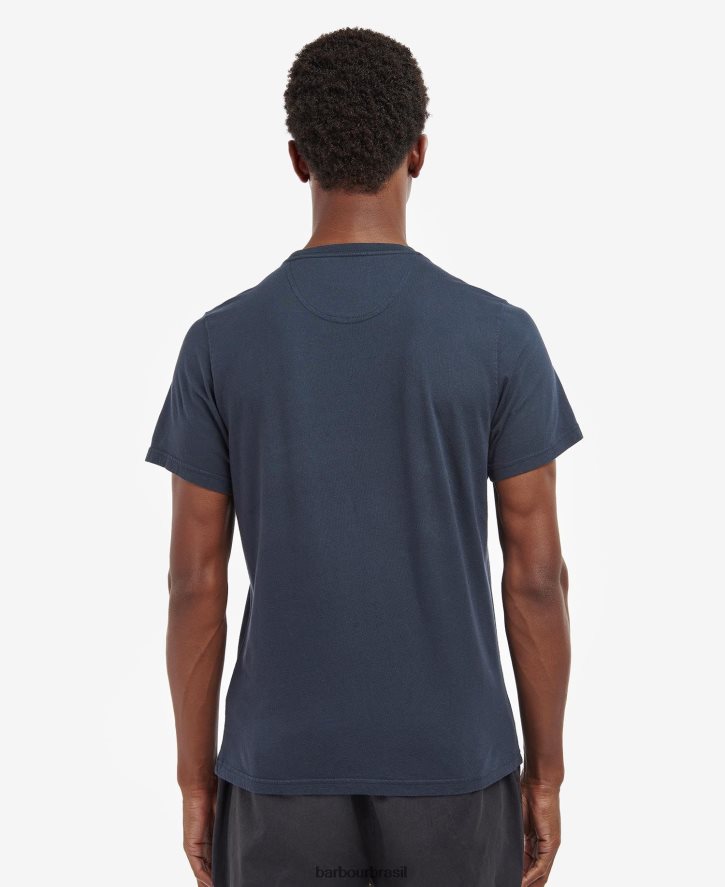 roupas Barbour camiseta com logo stockton marinho clássico homens NH4442793