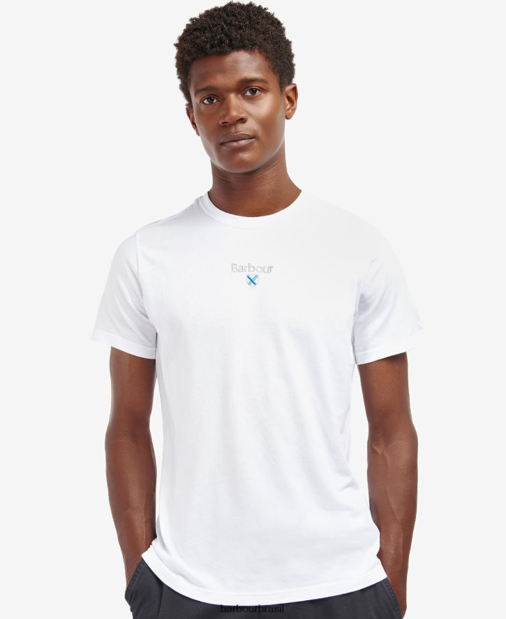 roupas Barbour camiseta com logo stockton marinho clássico homens NH4442829