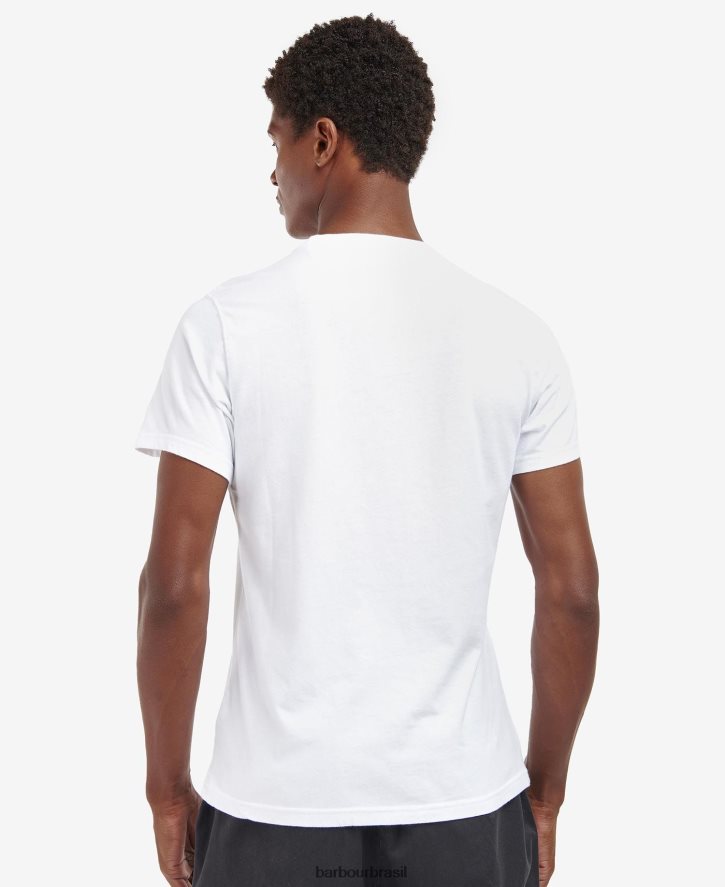 roupas Barbour camiseta com logo stockton marinho clássico homens NH4442829