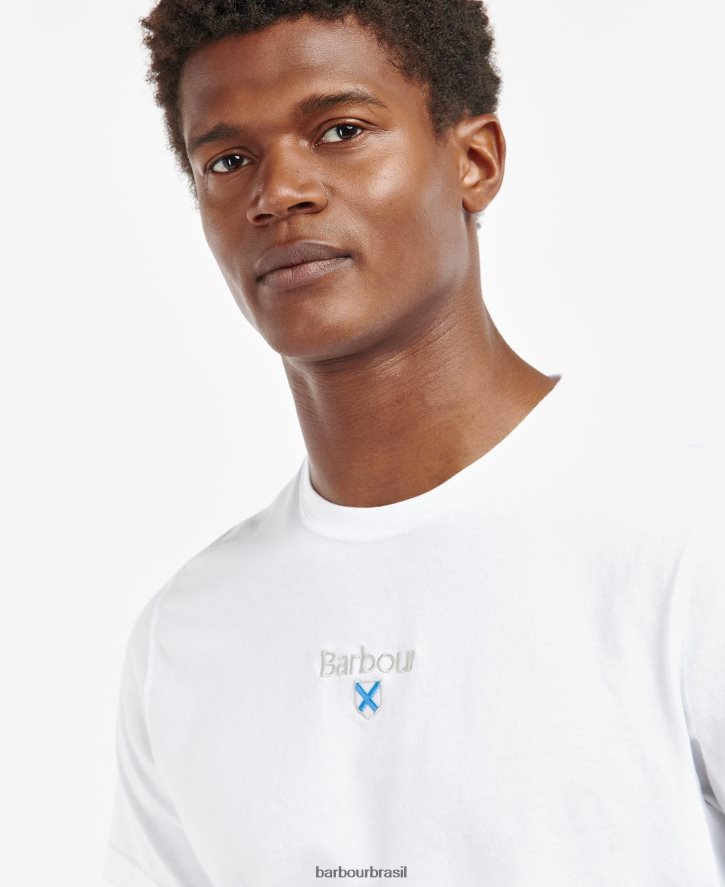 roupas Barbour camiseta com logo stockton marinho clássico homens NH4442829