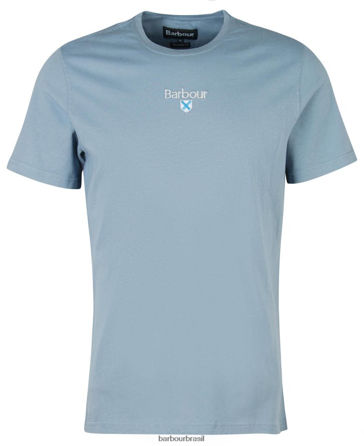 roupas Barbour camiseta com logo stockton marinho clássico homens NH4442950