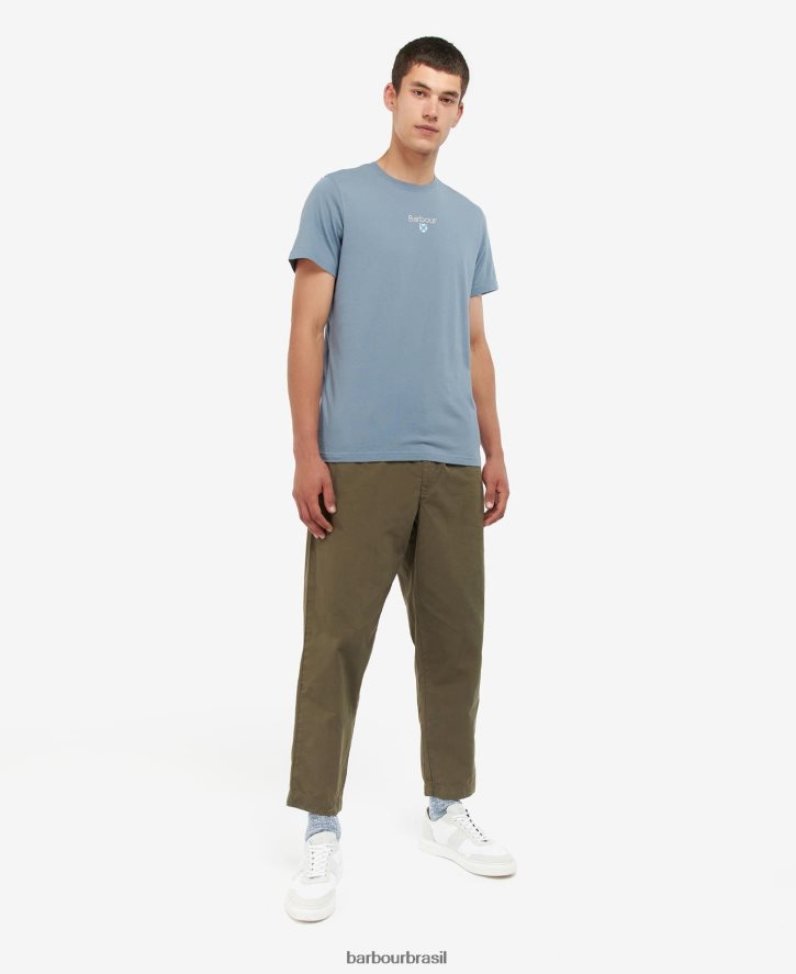 roupas Barbour camiseta com logo stockton marinho clássico homens NH4442950