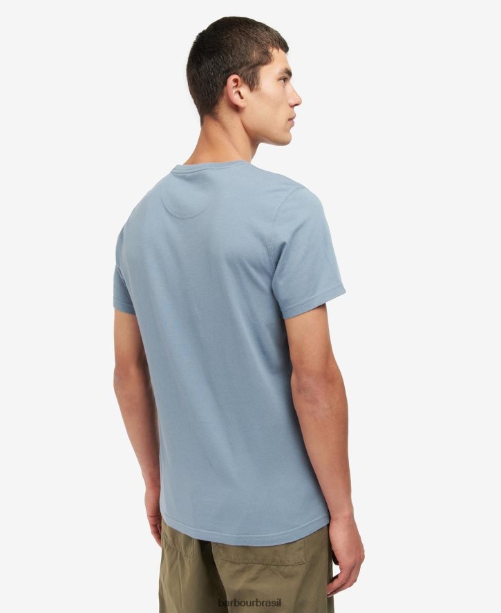 roupas Barbour camiseta com logo stockton marinho clássico homens NH4442950