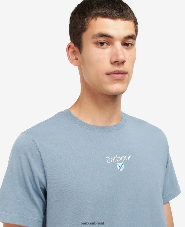 roupas Barbour camiseta com logo stockton marinho clássico homens NH4442950