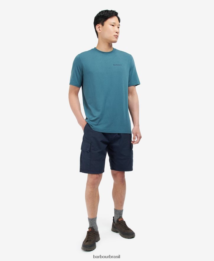 roupas Barbour camiseta com logotipo coordenado névoa homens NH4442843