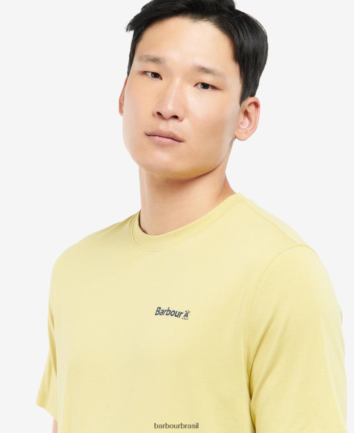 roupas Barbour camiseta com logotipo coordenado névoa homens NH4442916