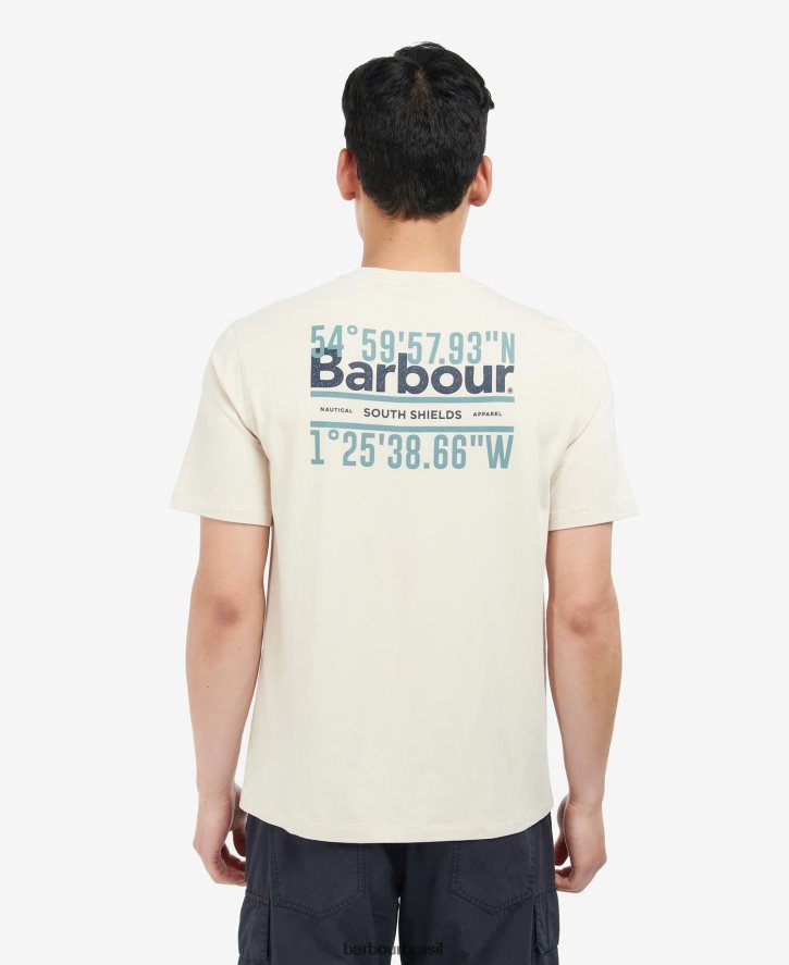 roupas Barbour camiseta com logotipo coordenado névoa homens NH4442943