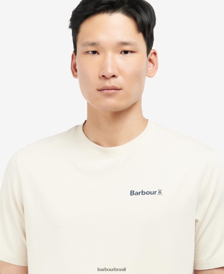 roupas Barbour camiseta com logotipo coordenado névoa homens NH4442943
