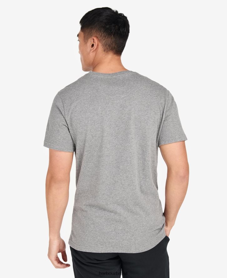 roupas Barbour camiseta com logotipo grande essencial preto clássico homens NH4442909
