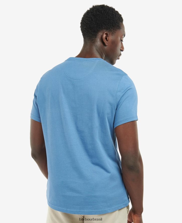 roupas Barbour camiseta com logotipo grande essencial preto clássico homens NH4442910