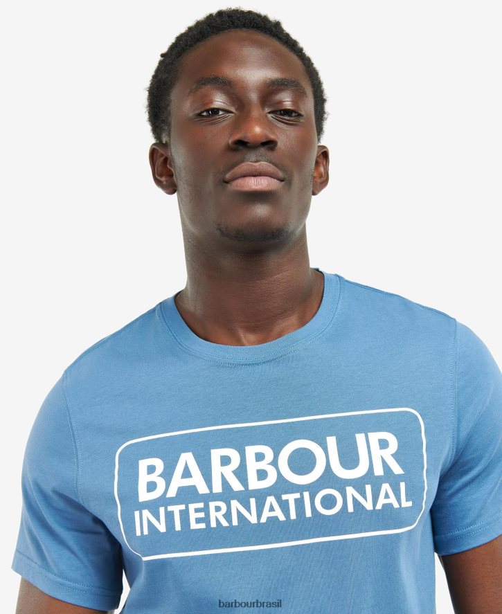 roupas Barbour camiseta com logotipo grande essencial preto clássico homens NH4442910