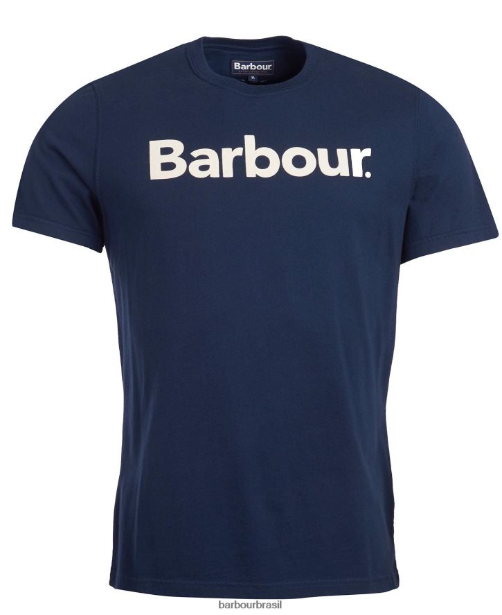 roupas Barbour camiseta com logotipo nova marinha homens NH4442768