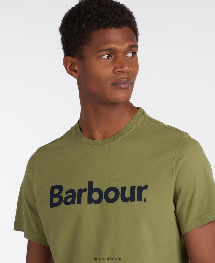 roupas Barbour camiseta com logotipo nova marinha homens NH4442822