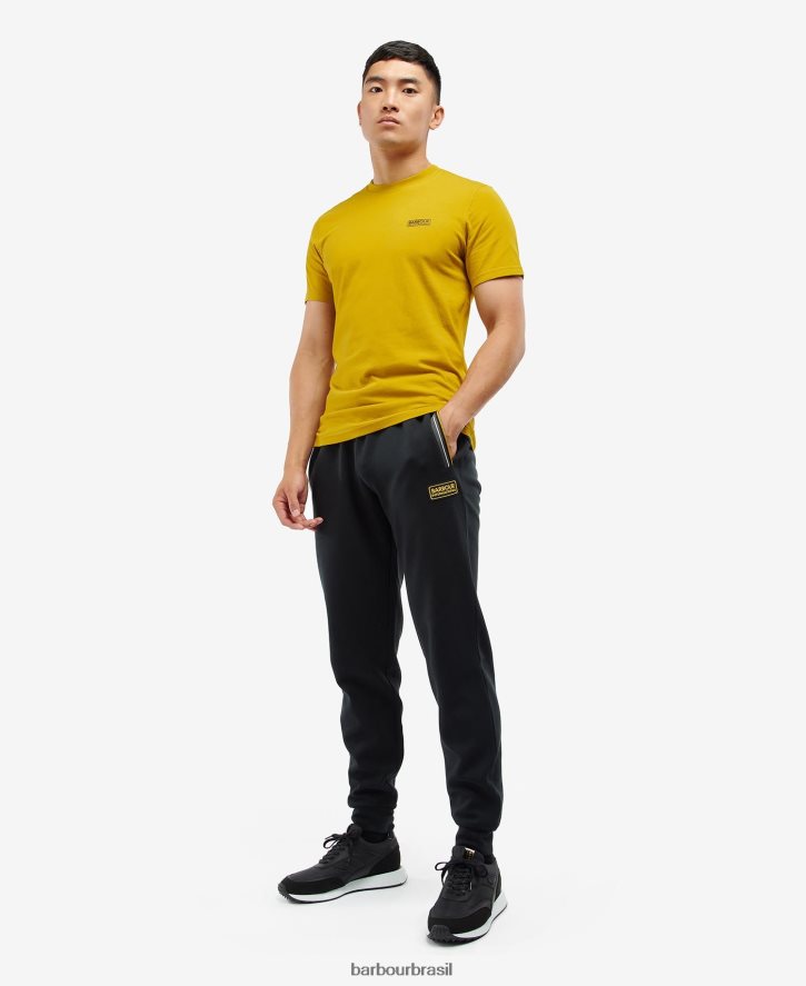 roupas Barbour camiseta com logotipo pequeno casca de mostarda homens NH4442974