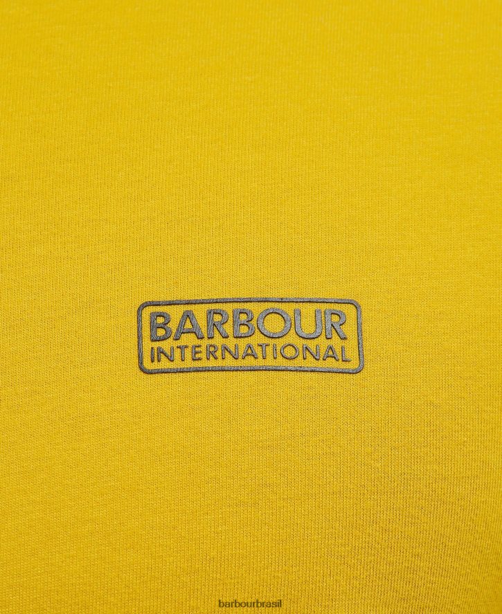 roupas Barbour camiseta com logotipo pequeno casca de mostarda homens NH4442974