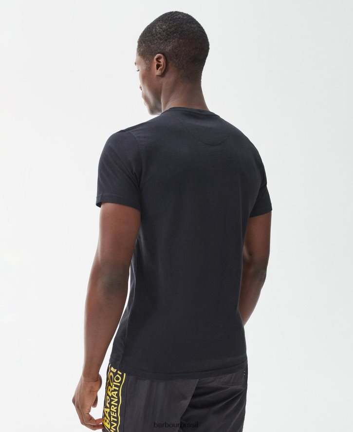 roupas Barbour camiseta com logotipo pequeno essencial marinha homens NH4442839