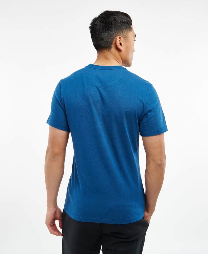 roupas Barbour camiseta com logotipo pequeno kombu verde homens NH4442975