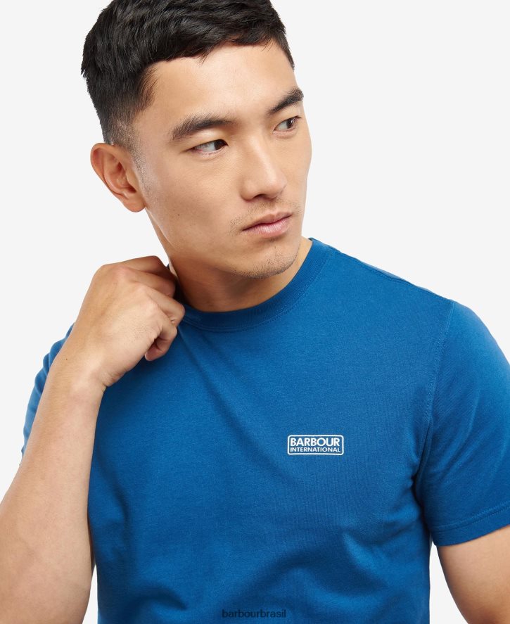 roupas Barbour camiseta com logotipo pequeno kombu verde homens NH4442975