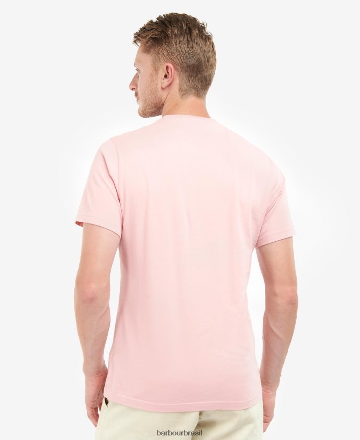 roupas Barbour camiseta com logotipo sal rosa homens NH4442836