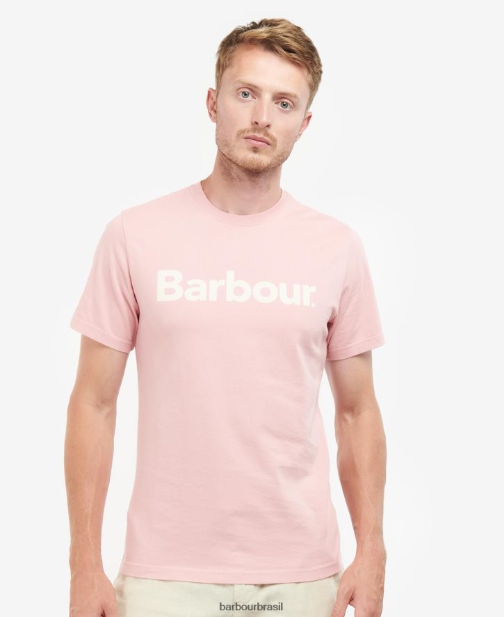roupas Barbour camiseta com logotipo sal rosa homens NH4442836
