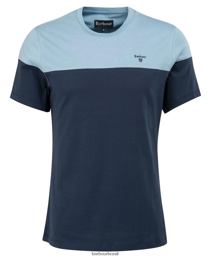 roupas Barbour camiseta com painéis owton marinho clássico homens NH4442951