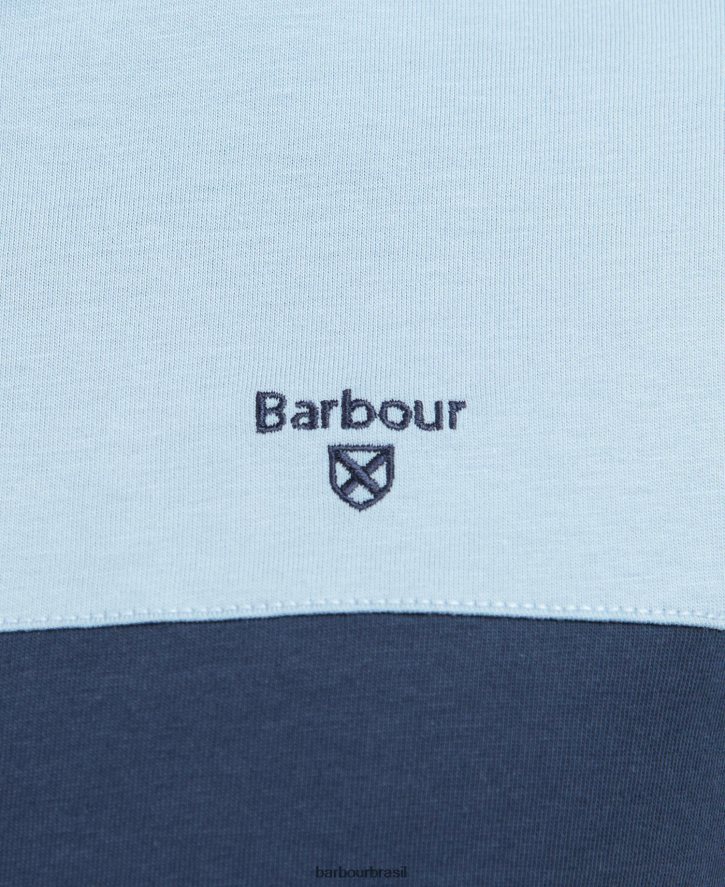 roupas Barbour camiseta com painéis owton marinho clássico homens NH4442951