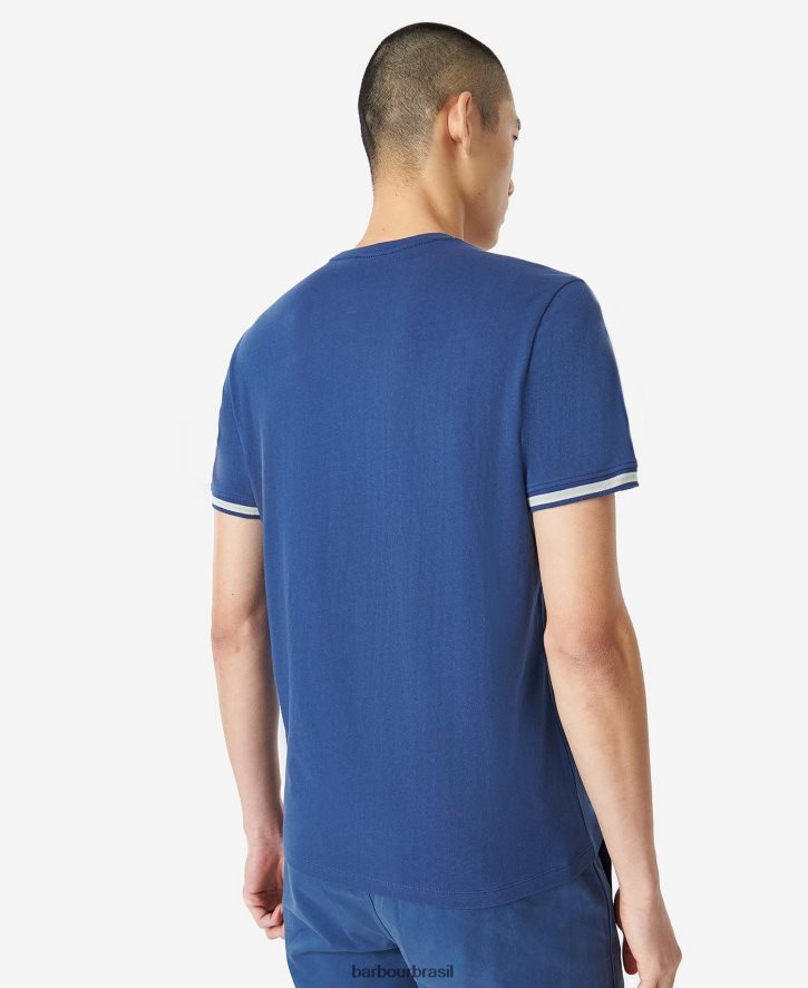 roupas Barbour camiseta com ponta de torque sussurro branco homens NH4442887