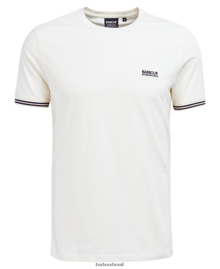 roupas Barbour camiseta com ponta de torque sussurro branco homens NH4442894