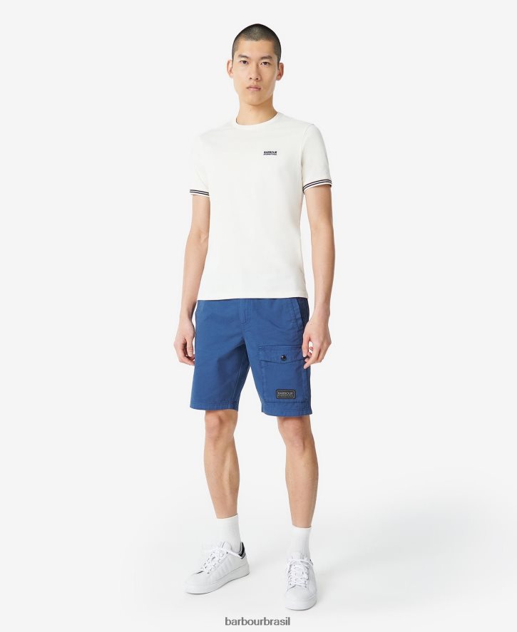 roupas Barbour camiseta com ponta de torque sussurro branco homens NH4442894