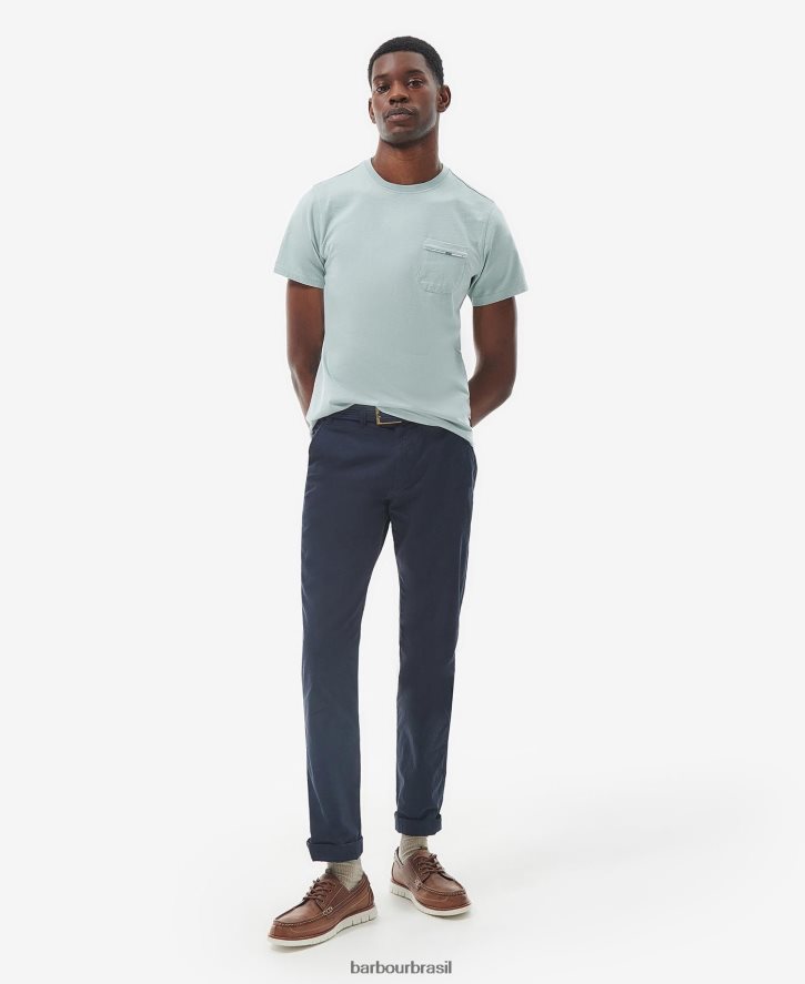 roupas Barbour camiseta da igreja de madeira branco clássico homens NH4442791