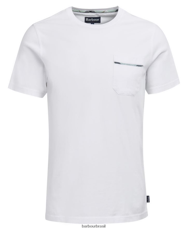 roupas Barbour camiseta da igreja de madeira branco clássico homens NH4442859