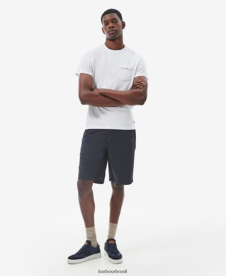 roupas Barbour camiseta da igreja de madeira branco clássico homens NH4442859