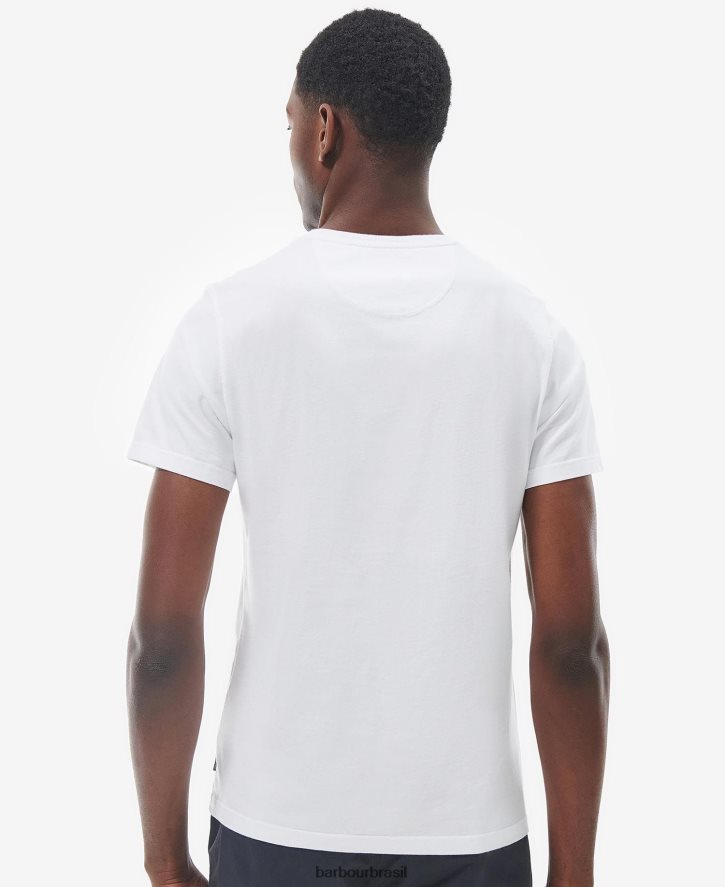 roupas Barbour camiseta da igreja de madeira branco clássico homens NH4442859