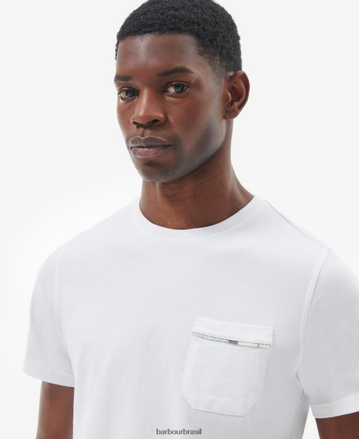 roupas Barbour camiseta da igreja de madeira branco clássico homens NH4442859