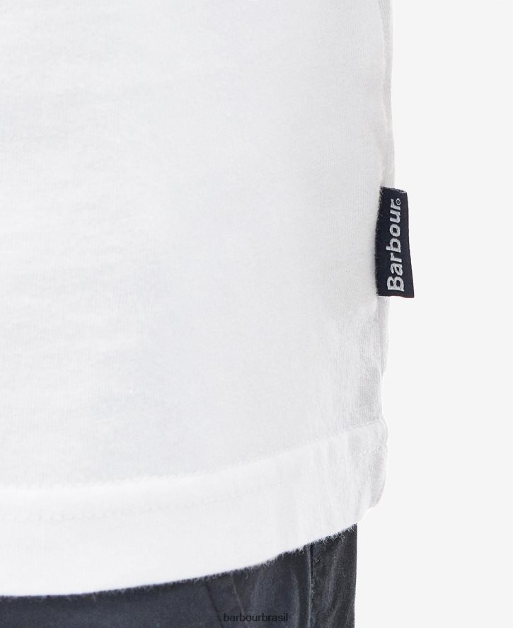 roupas Barbour camiseta da igreja de madeira branco clássico homens NH4442859
