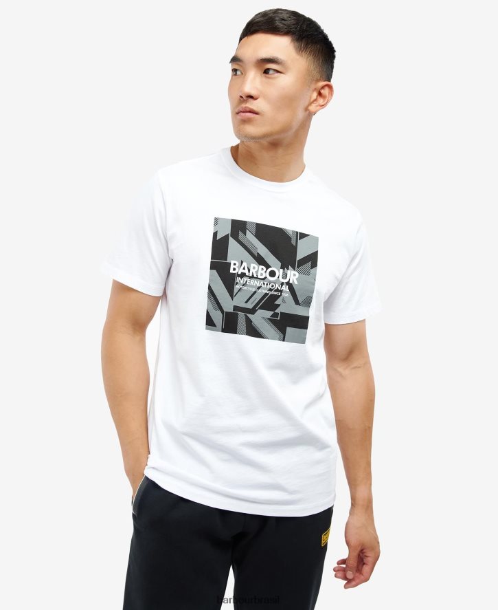 roupas Barbour camiseta darwen branco clássico homens NH4442902