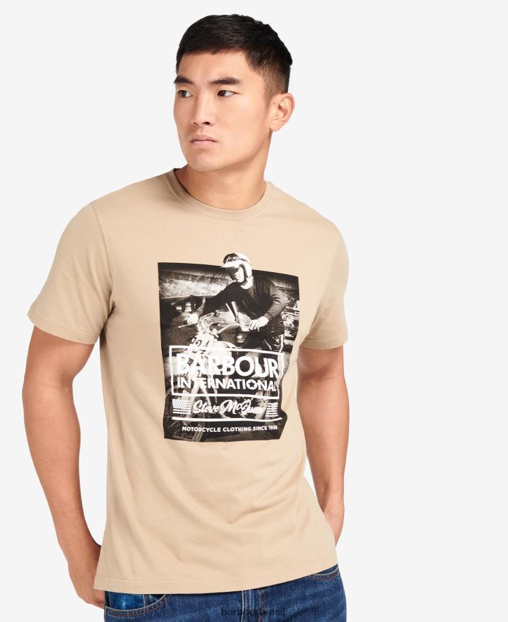 roupas Barbour camiseta estampada morris sussurro branco homens NH4442821