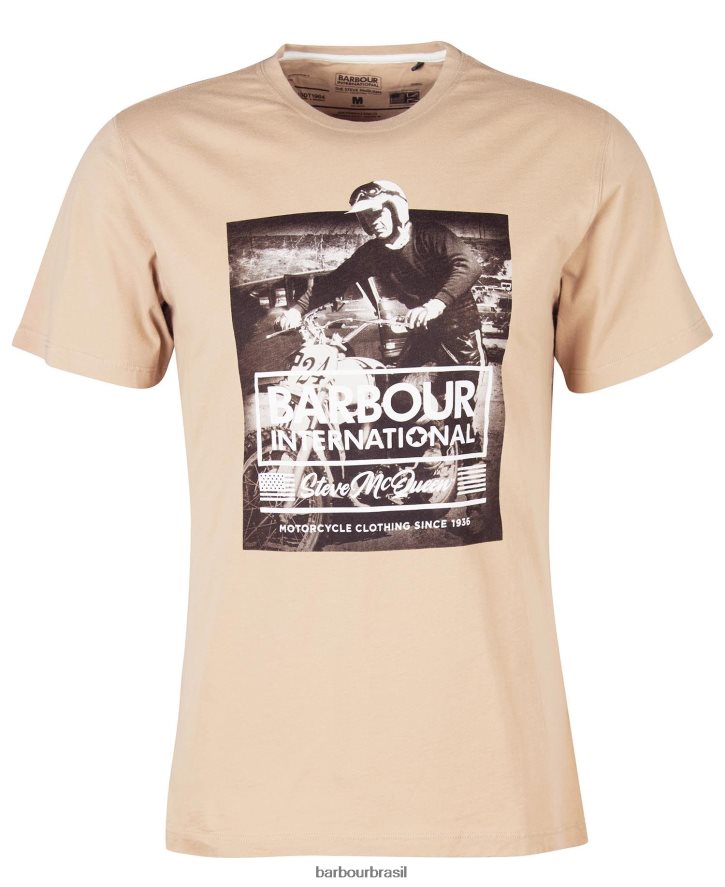 roupas Barbour camiseta estampada morris sussurro branco homens NH4442821